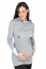 MijaCulture – 3 in1 maternity hoodie, for breastfeeding and after „Neli” M007 grey